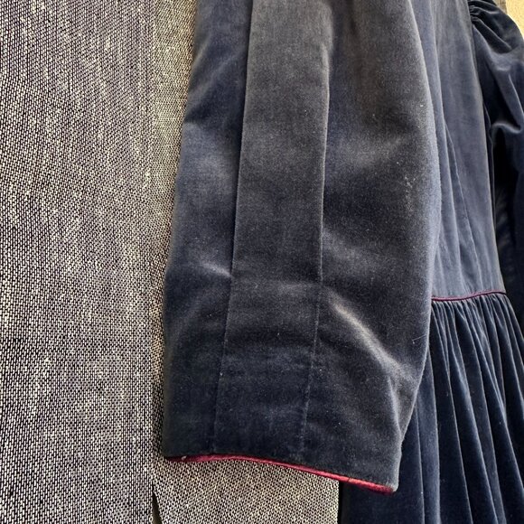 Vintage Lang Originals Navy Blue Long Sleeve Dress Red Size 5/6 USA - Picture 3 of 12